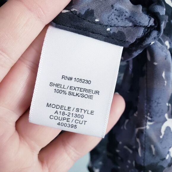 Joie Vivette Abstract Blue Silk Wrap Blouse - Picture 6 of 7